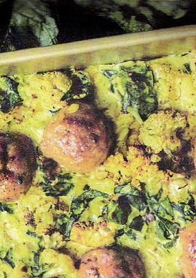 Ovenschotel met bloemkool en gehaktballetjes