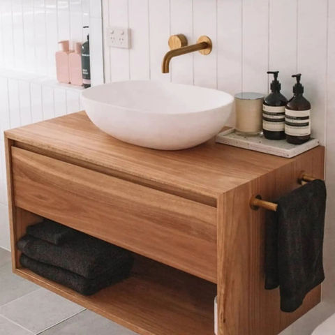 brushed brass feature tapware