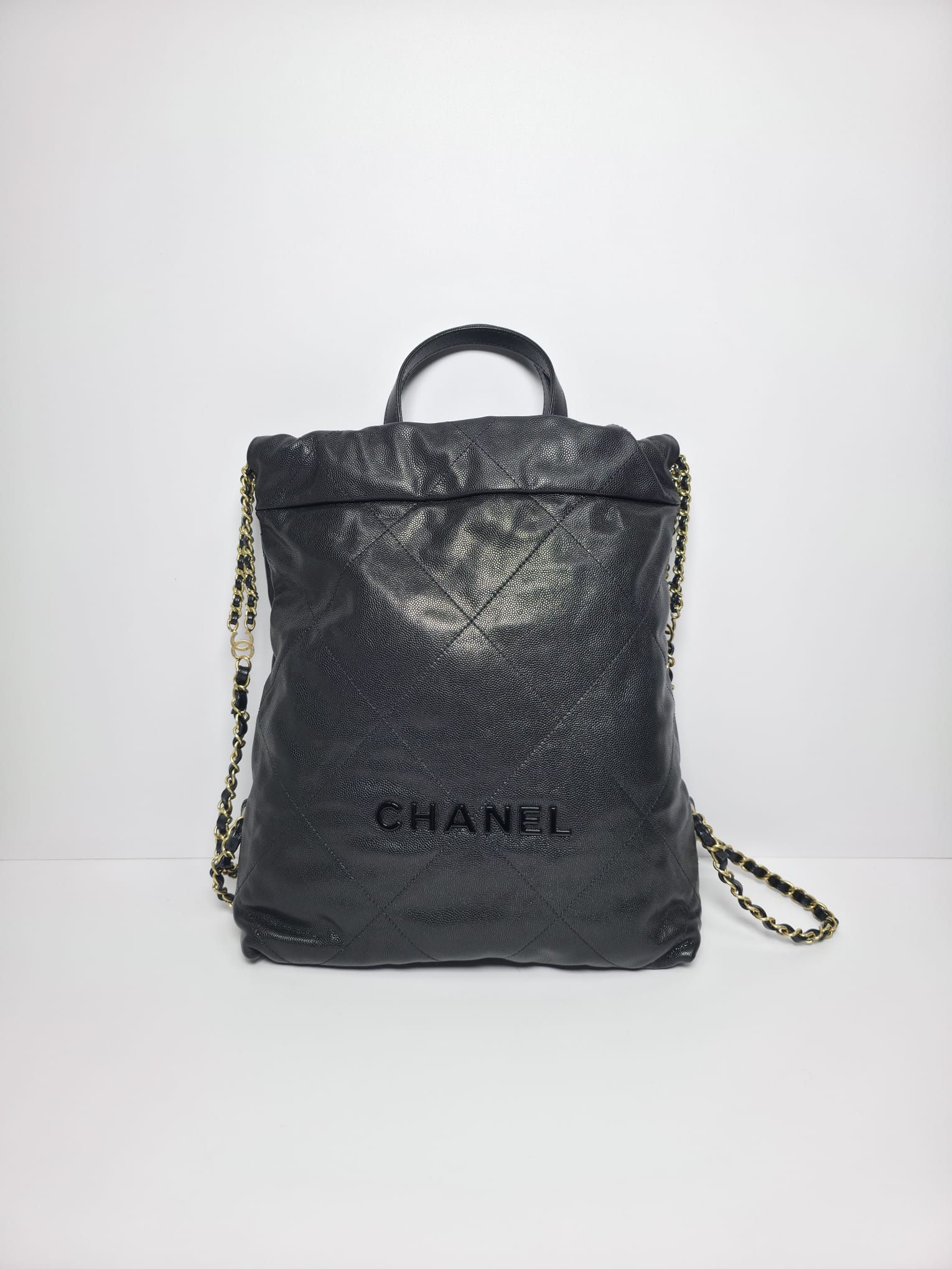 Chanel - Chanel 22 Backpack Small Grained Calfskin Black AS3859