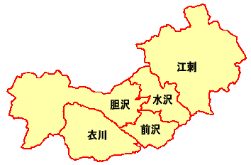 奥州市の地図