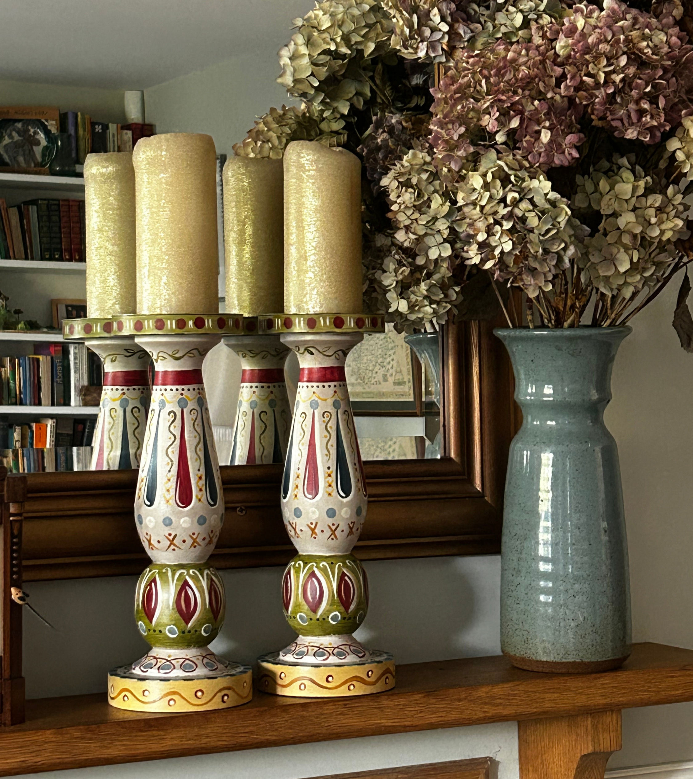 Bloomsbury style candlesticks