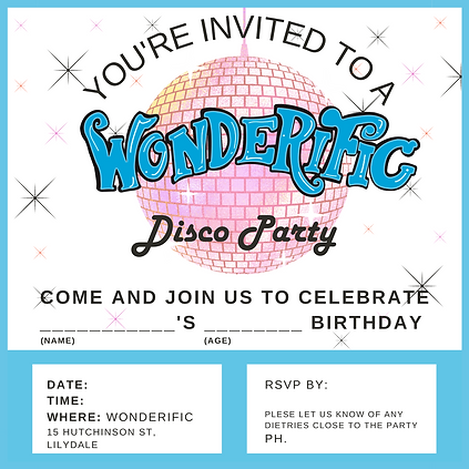 Pink Retro Disco Birthday Party Invitation
