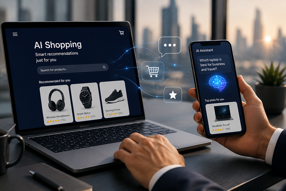 AI-powered customer journey showing how consumers discover, compare and trust businesses online