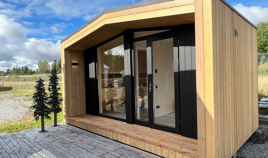 Modular sauna house, timber frame, moduļu mājas, paneļu mājas, ražošana, Cēsis, Latvija, attefallshus