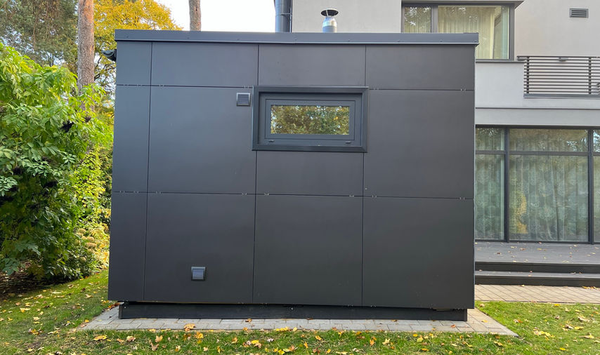 Modular sauna house, timber frame, moduļu mājas, paneļu mājas, ražošana, Cēsis, Latvija, attefallshus, koka karkasa mājas