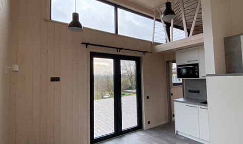 Modular sauna house, timber frame, moduļu mājas, paneļu mājas, ražošana, Cēsis, Latvija, attefallshus, koka karkasa mājas, loft house