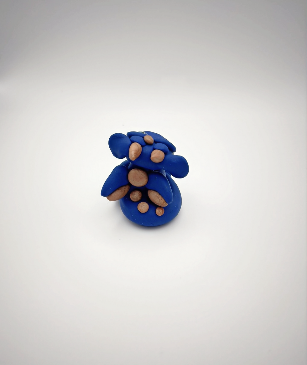 Thumbnail: Blue & Copper Dice Dragon Polymer Clay (Small)
