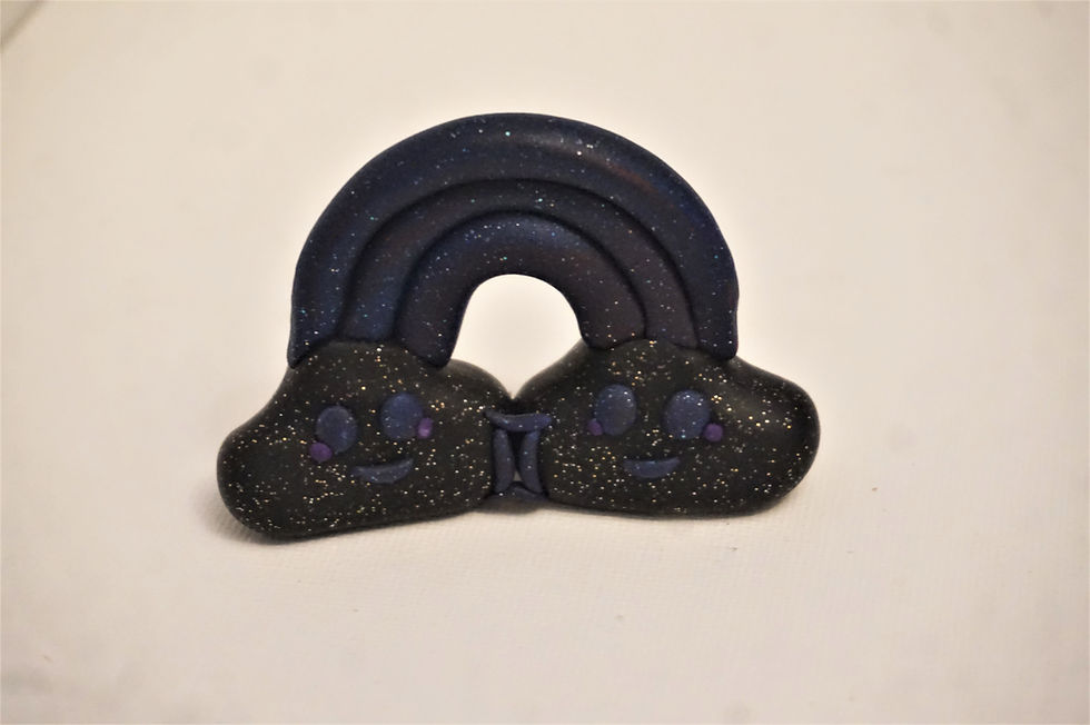 Thumbnail: Gemini Western Zodiac Galaxy Theme the Twins Rainbow Horoscope Polymer Clay