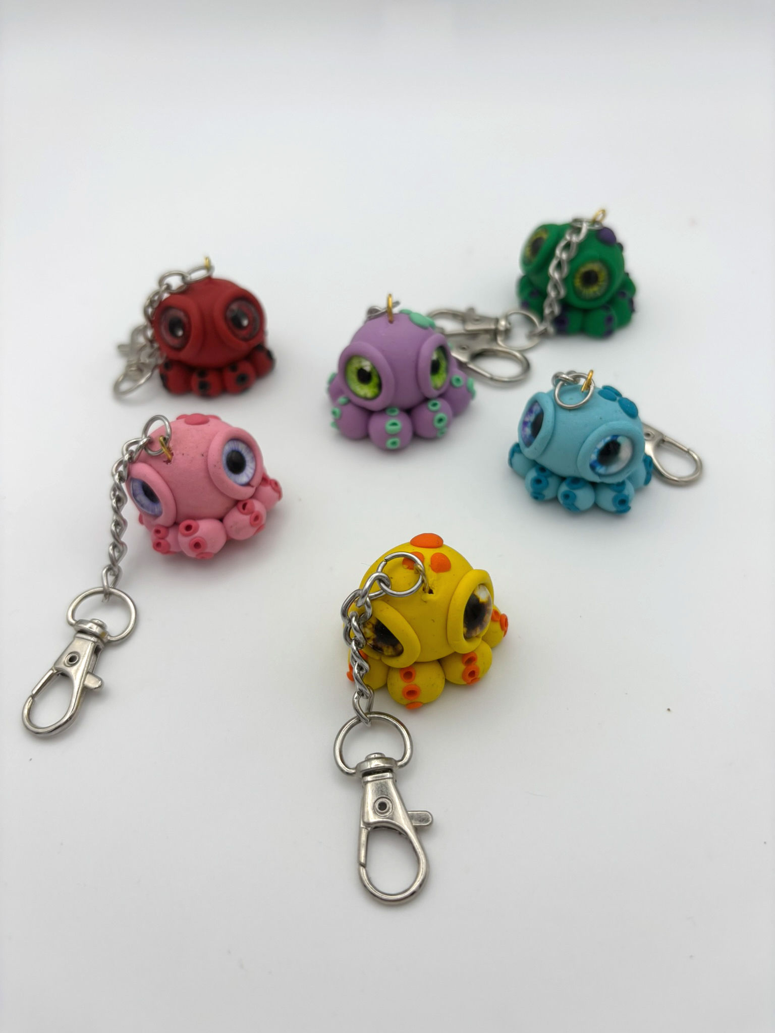 Polymer Clay Octopus Mini Monster Keychain Edition
