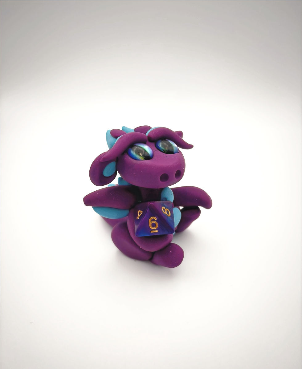 Thumbnail: Adopt Asterelle! Polymer Clay Flower Dice Dragon