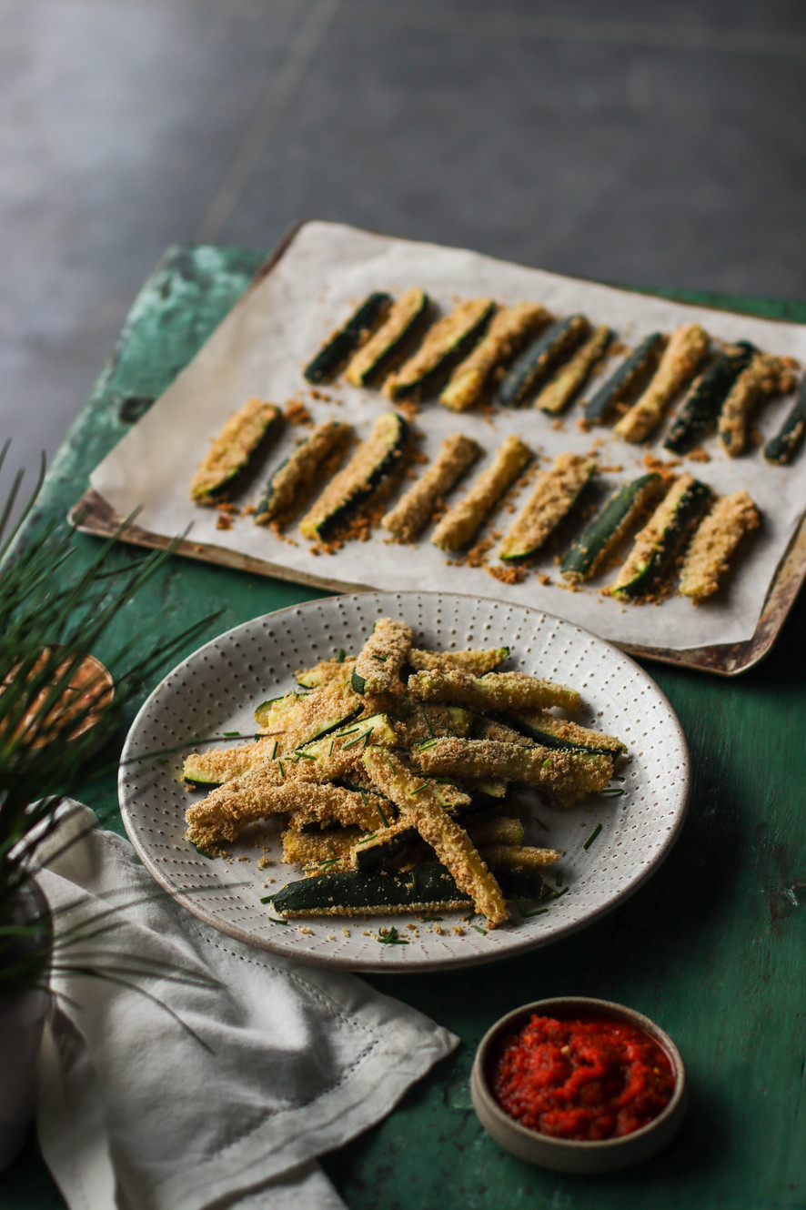 Baked Zucchini Fries With Two Dips
