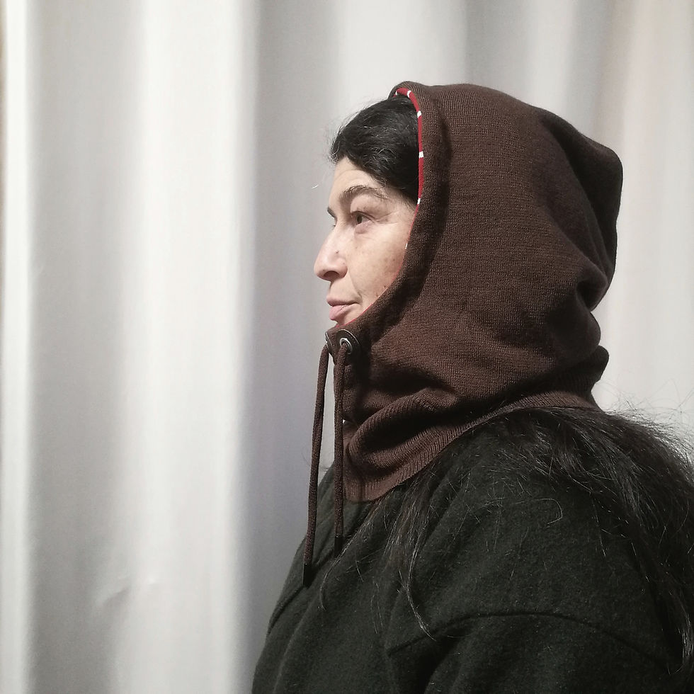 Miniature : Cagoule 1+1 pull marron