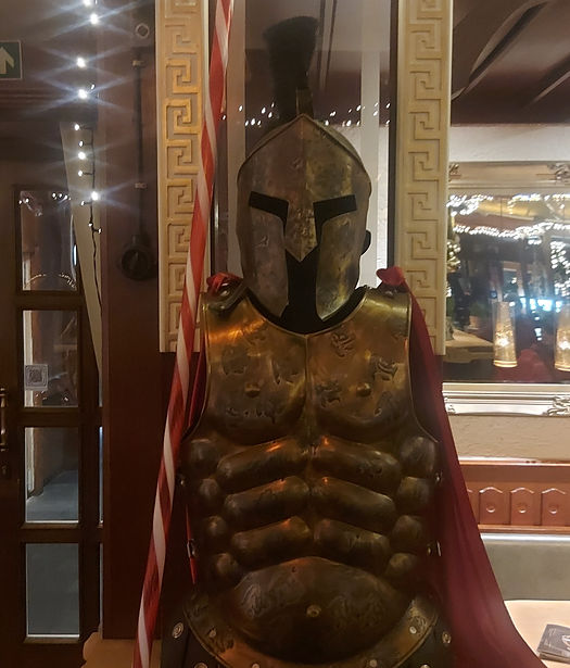 Complete Roman Spartan armor on the imprint page.