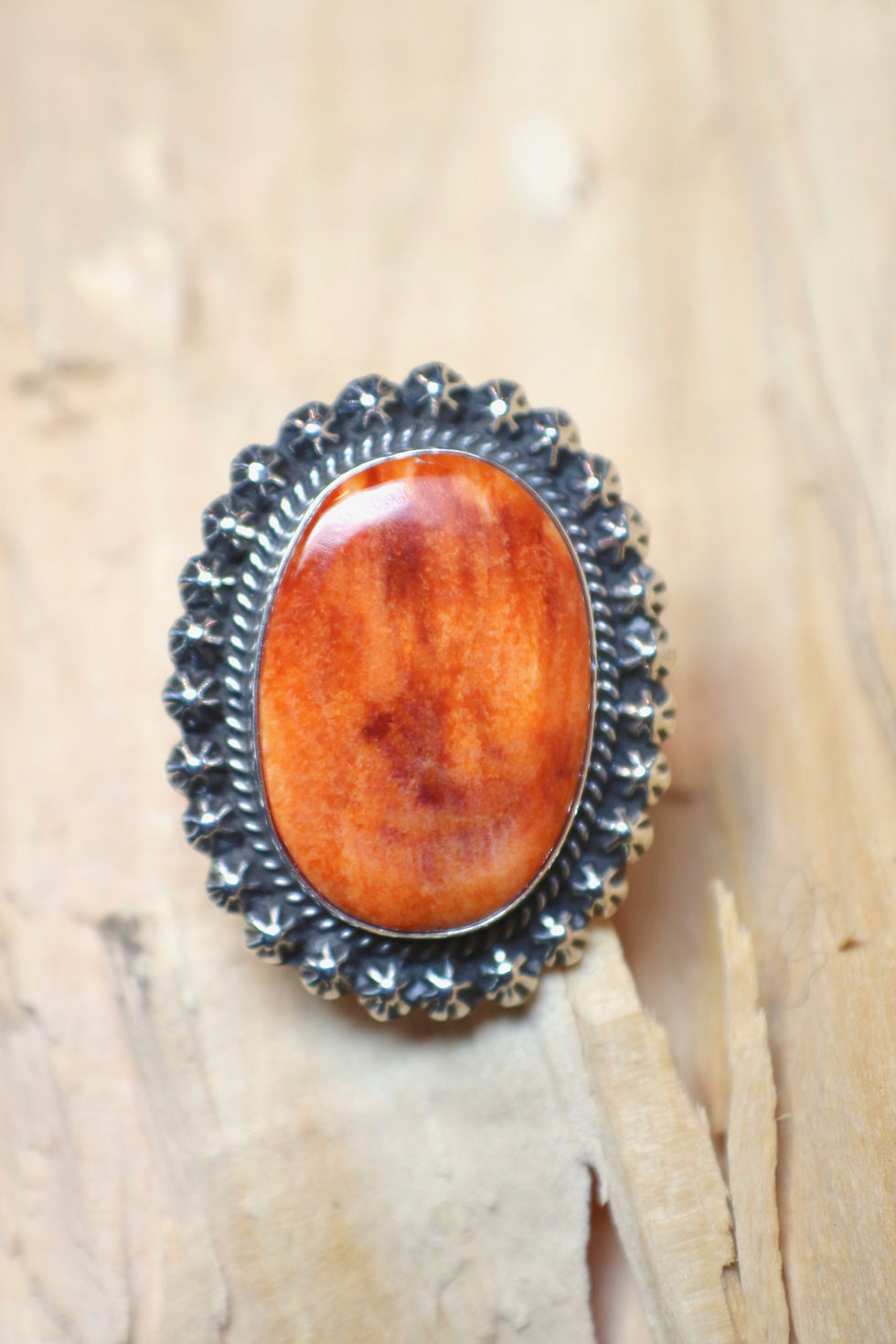 Happy Piasso - Navajo Spiny Oyster Sterling Ring