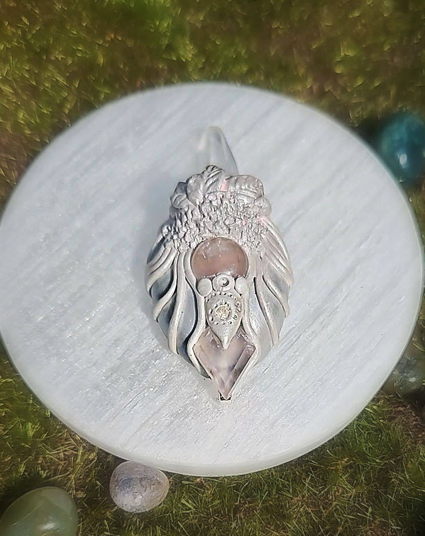 Lemurian Quartz & Rose Quartz Pendant