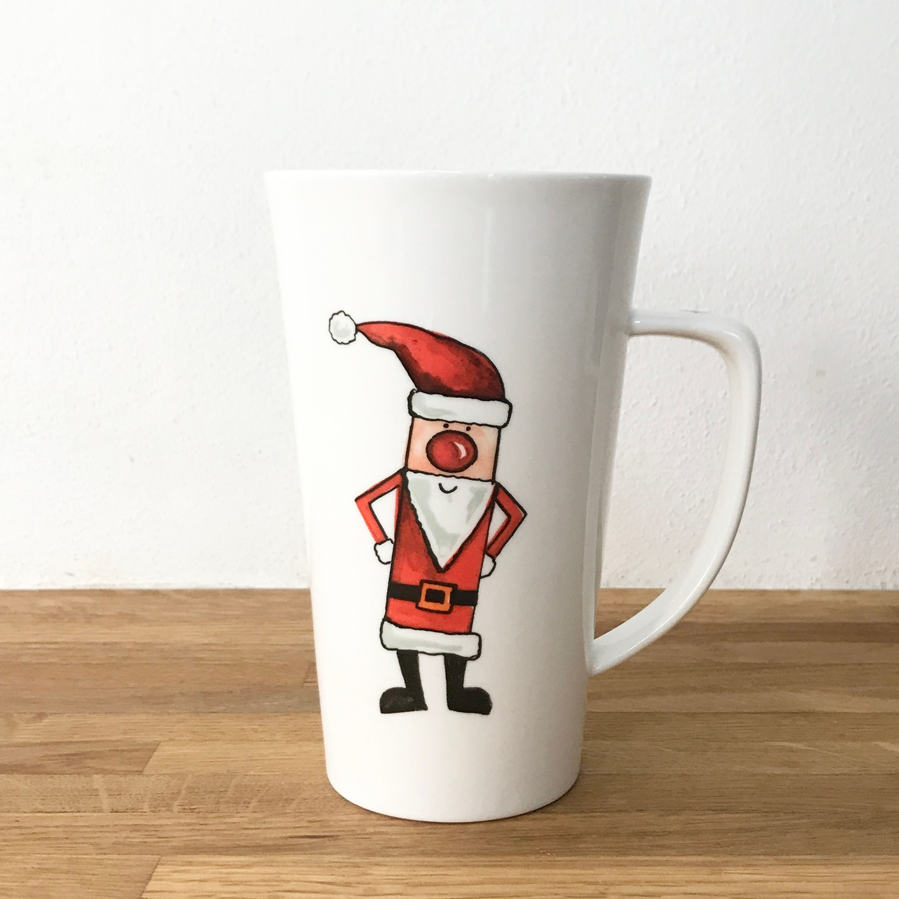 Christmas Santa Bone China Hot Chocolate Mug | Large Latte Bone China
