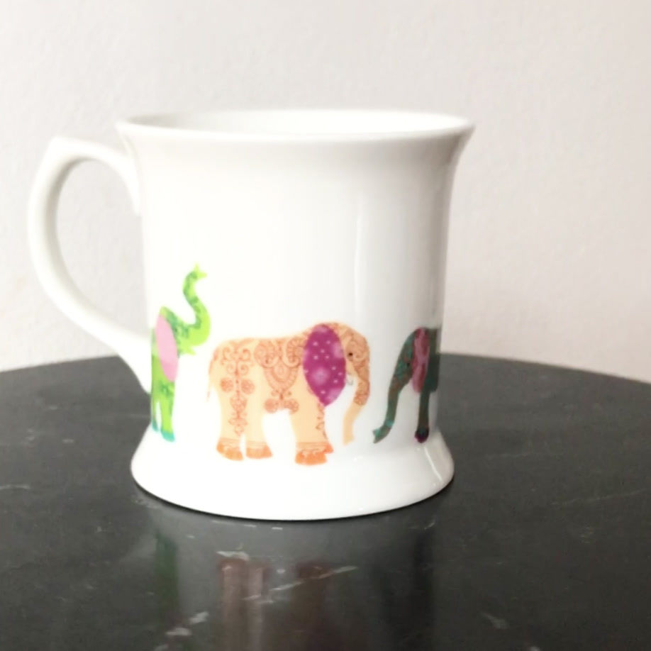 Thumbnail: Fine bone china mug featuring an elephant design.
