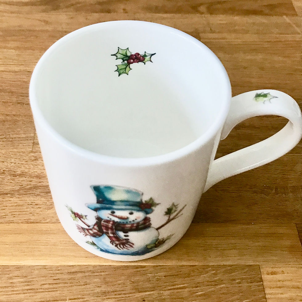 Thumbnail: Blue Snowman Bone China Mug
