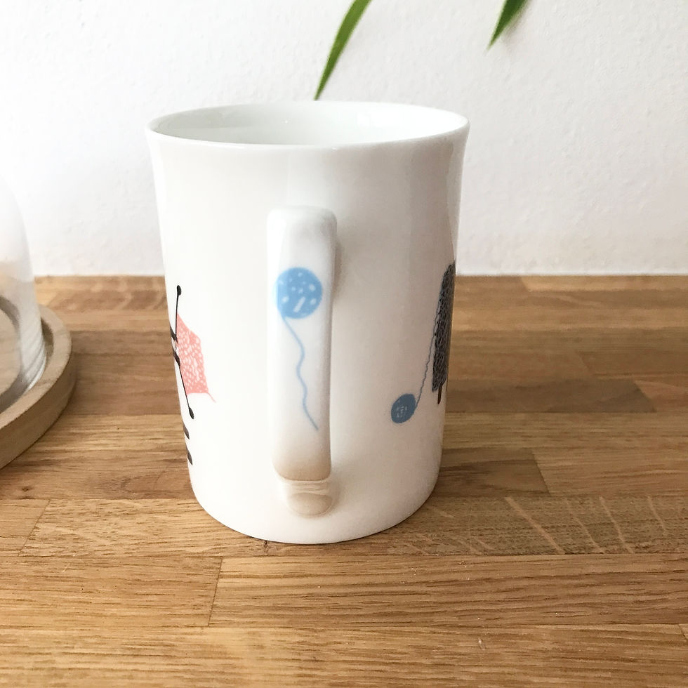 Thumbnail: Knitting Sheep Wearing a Blue Jumper Bone China Mug