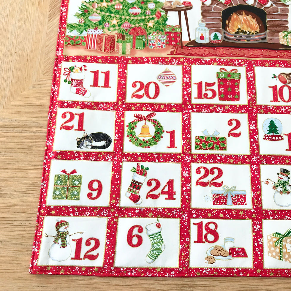 Thumbnail: Jolly Santa Fabric Pocket Advent Calendar