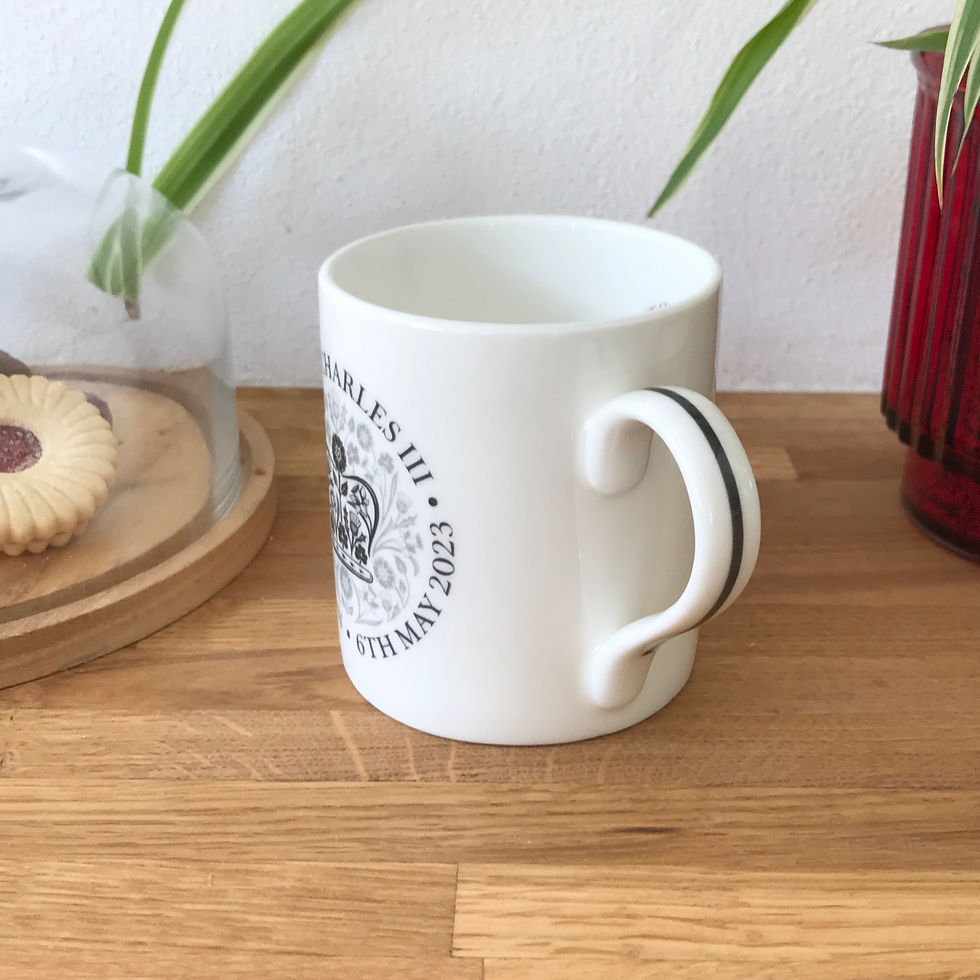 Thumbnail: King Charles III Coronation Souvenir Bone China Mug - Black