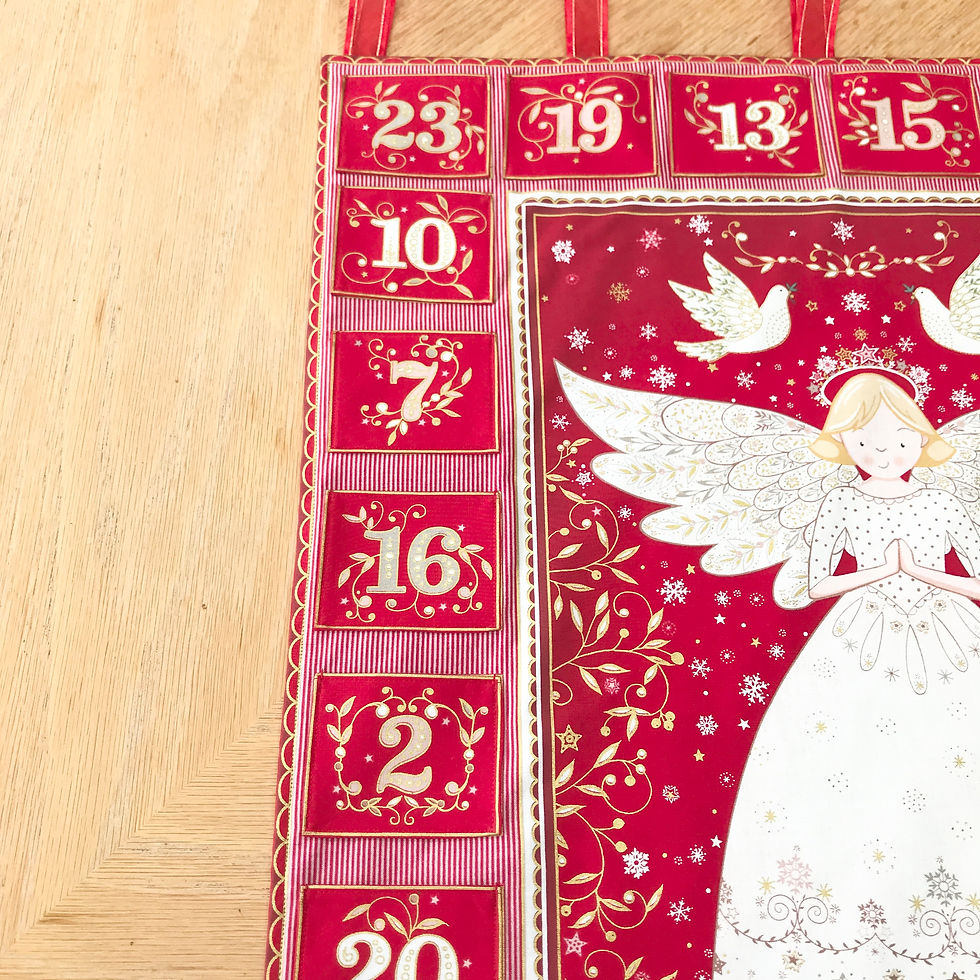 Thumbnail: Angel Fabric Pocket Advent Calendar - red