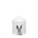 Fine bone china condiment jar featuring the Solemn Hare design.