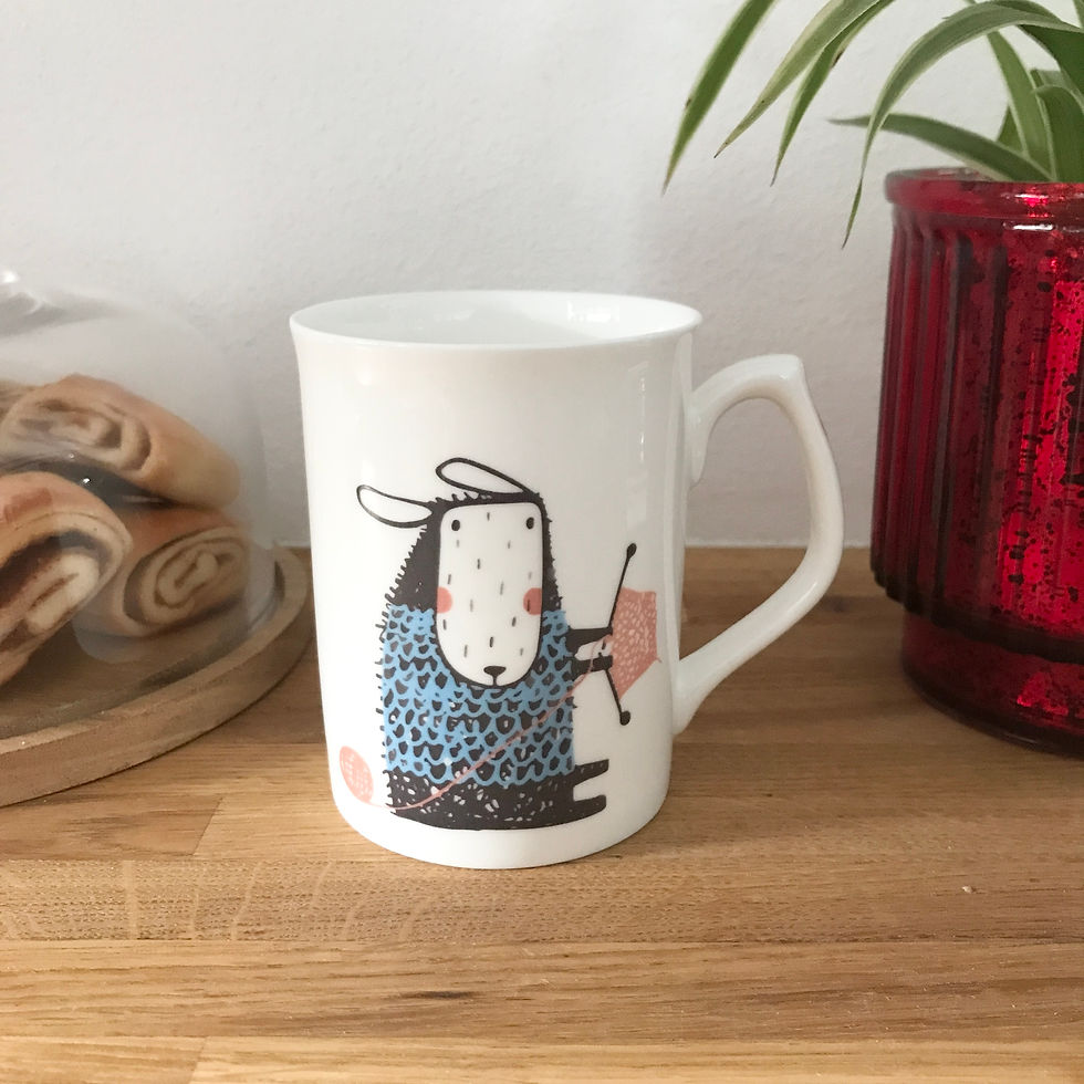 Thumbnail: Sheep Knitting Bone China Mug