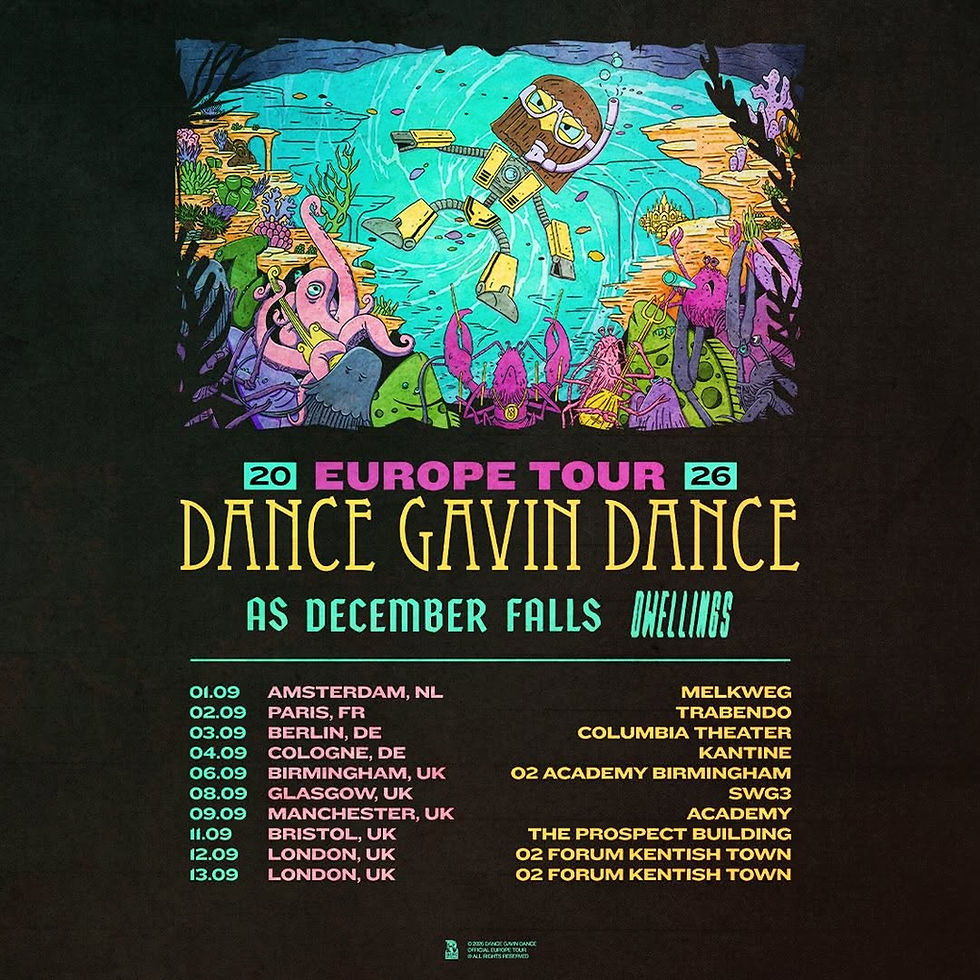 Concerttip | Dance Gavin Dance, As December Falls, Dwellings - Melkweg Amsterdam