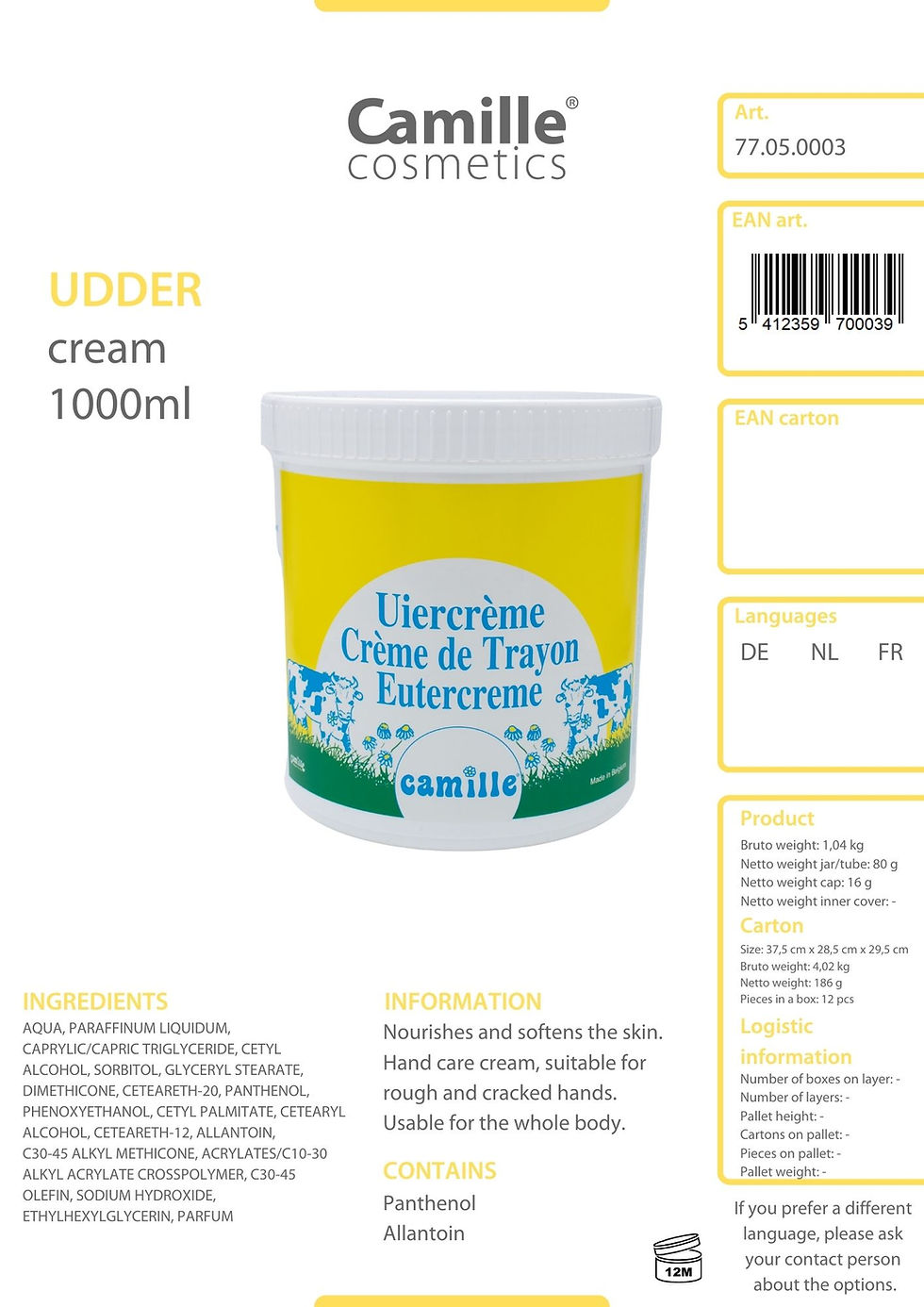Camille | udder cream - uiercrème