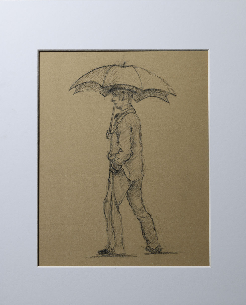 Man with Umbrella (After Caillebotte)