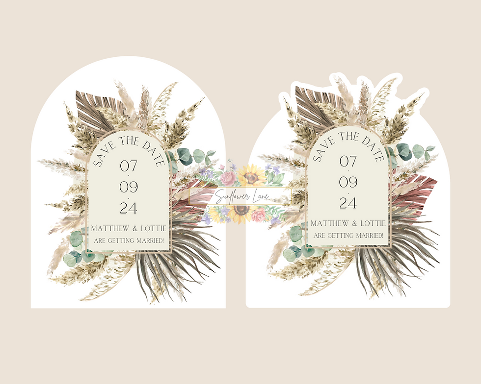 Thumbnail: Boho Wedding Save the Date Cards, Bohemian Modern Wedding, Papas Grass