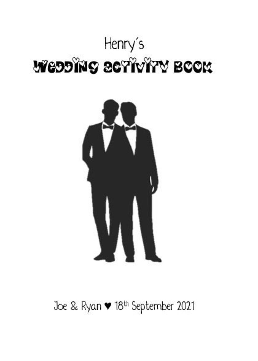 Thumbnail: Children's Wedding Activity Books for Same Sex Weddings - Mr & Mr, Groom & Groom