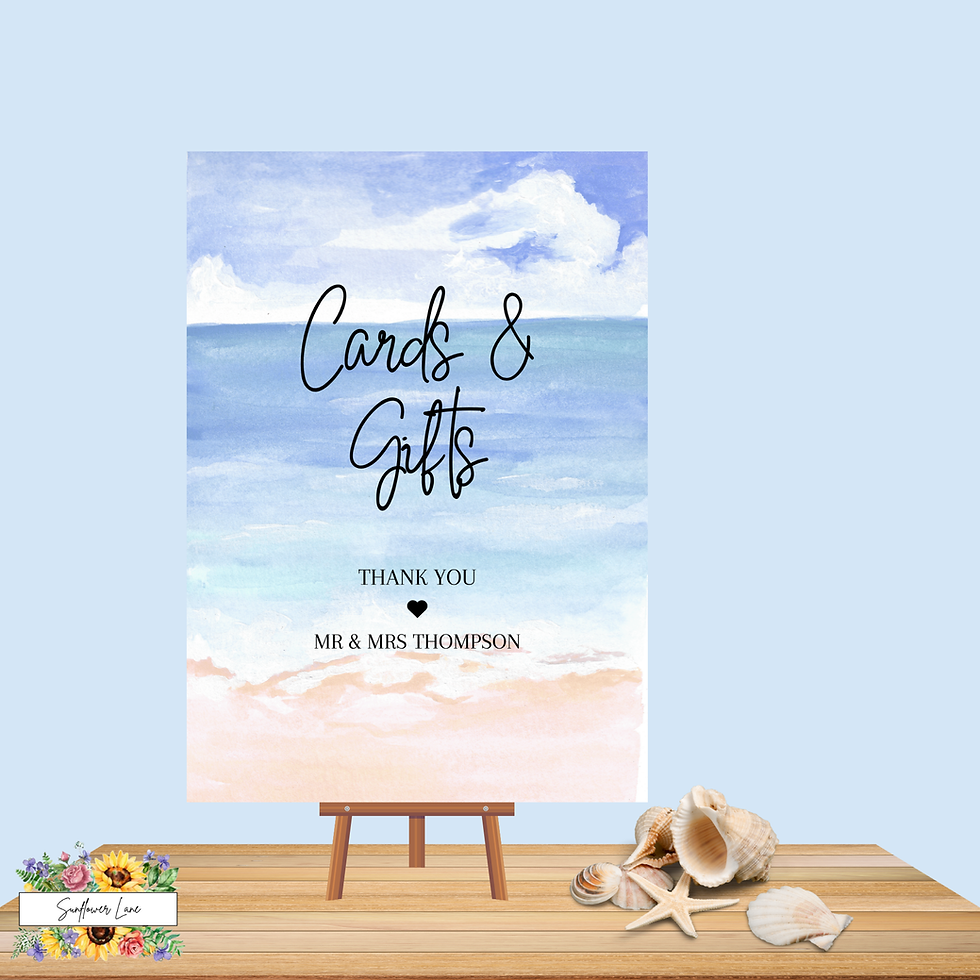 Thumbnail: Personalised Wedding Signs | Beach Wedding | Summer Wedding | Design 5