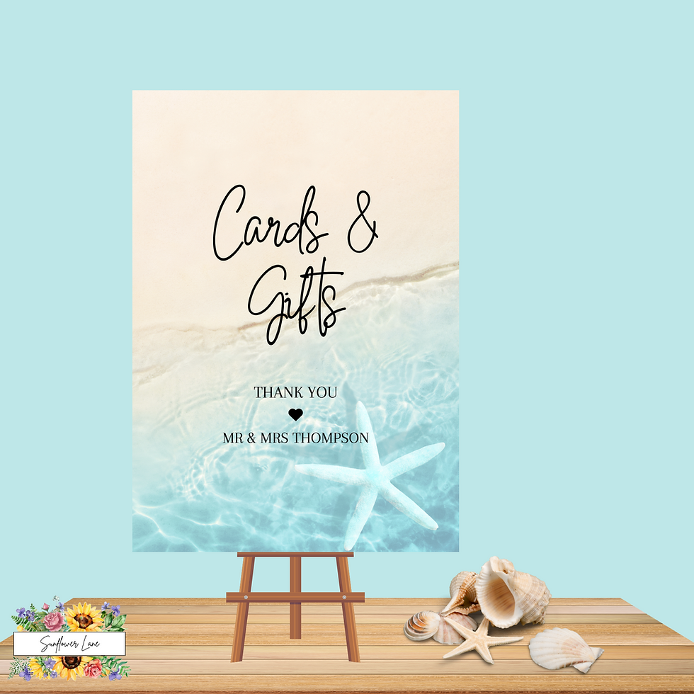 Thumbnail: Personalised Wedding Signs | Beach Wedding | Summer Wedding | Design 4