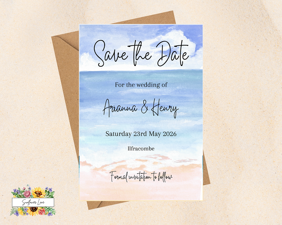 Thumbnail: Beach Save the Date | Summer Wedding Save the Date | Summer | Beach | Sea | Sand