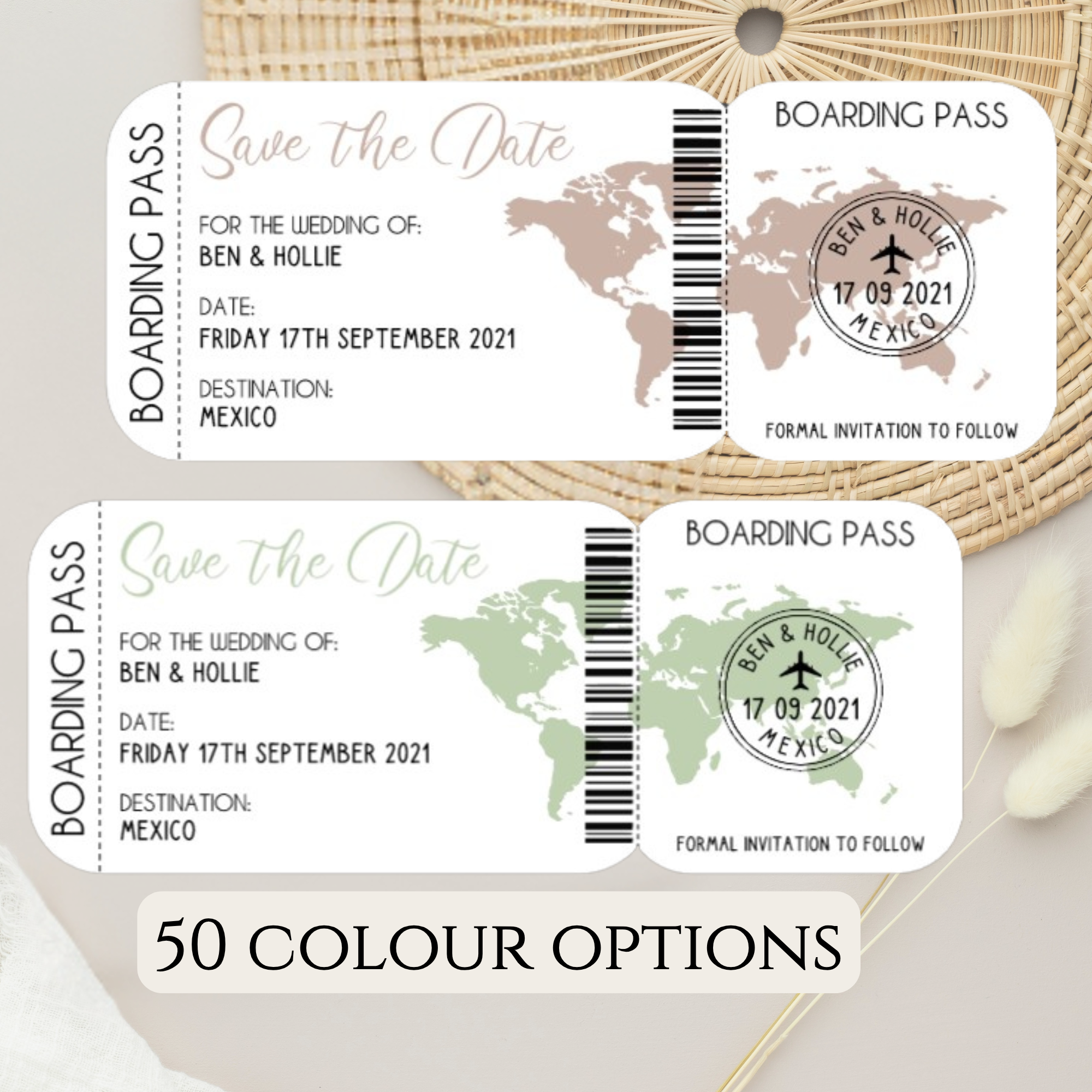 Boarding Pass Save the Date - Wedding Save the Date Invitations