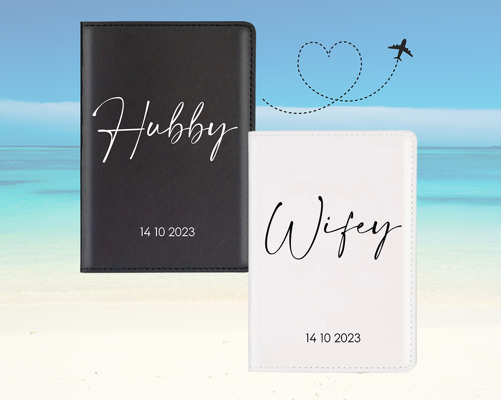 Thumbnail: Mr and Mrs Passport Holders, Personalised His and Hers Passport Holders, Set of