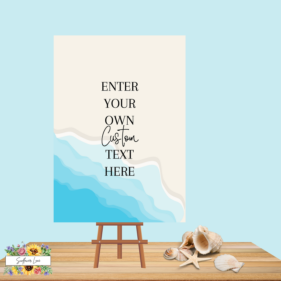 Thumbnail: Personalised Wedding Signs | Beach Wedding | Summer Wedding | Design 3
