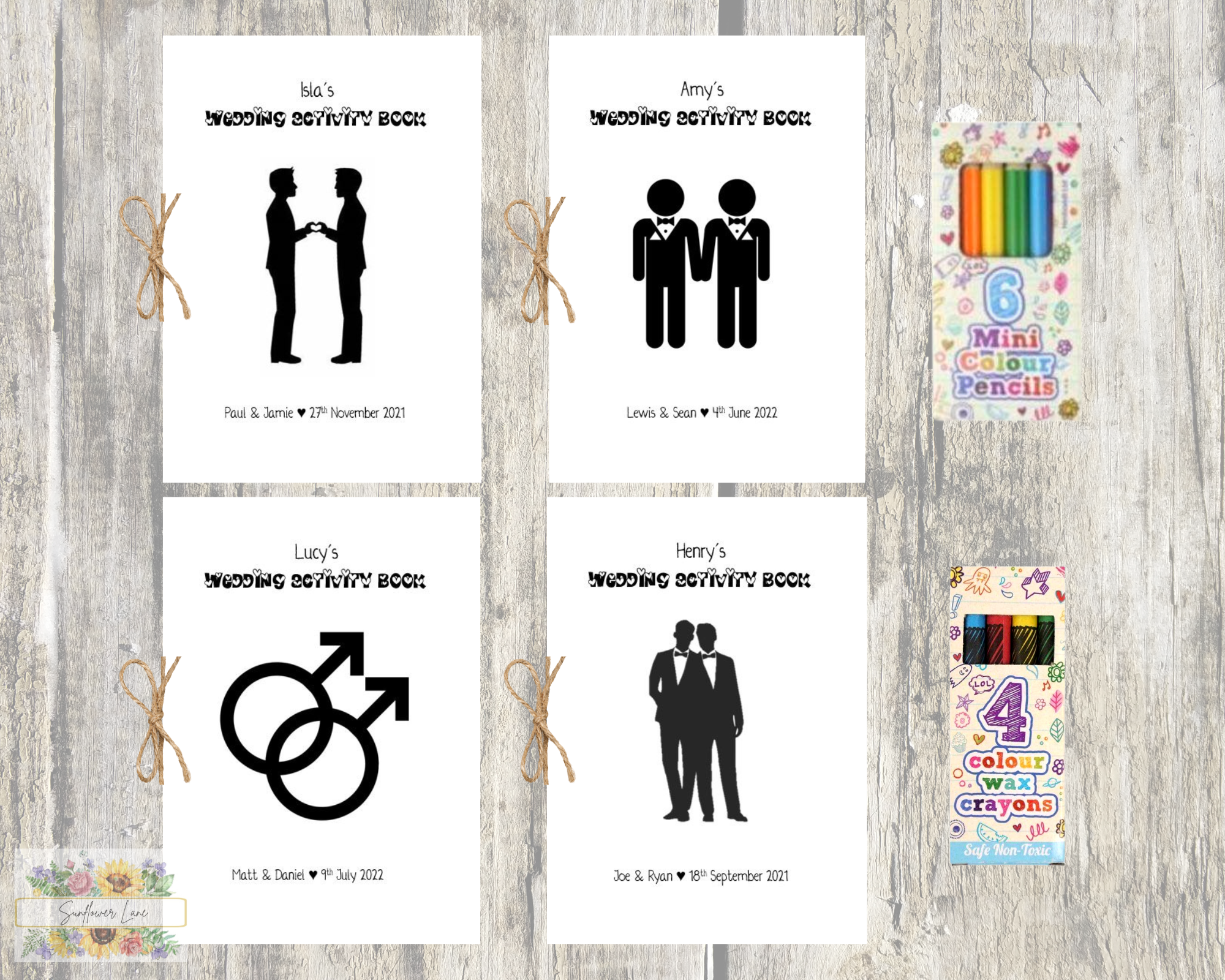 Children's Wedding Activity Books for Same Sex Weddings - Mr & Mr, Groom & Groom