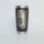 Black tumbler with American flag golfer design
