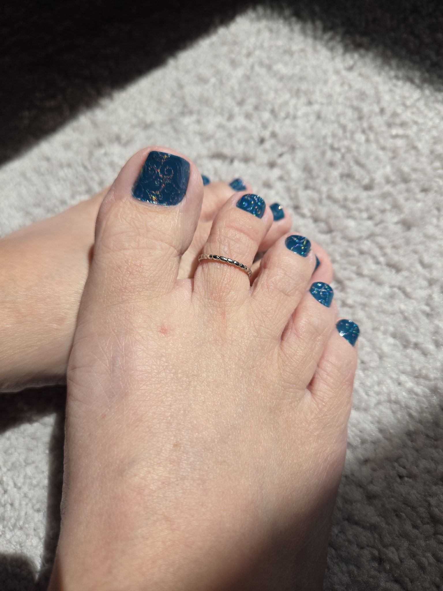 Dark Shimmer Elegance: A Seductive Look at Maleka’s Signature Pedicure