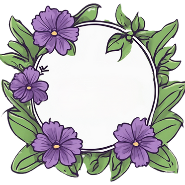 greener pastures garden planning simple logo with purple flowers .png