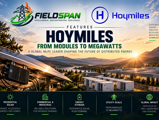 FieldSpan case study examining Hoymiles microinverters, module-level power electronics, commercial energy storage and utility-scale distributed-energy infrastructure.
