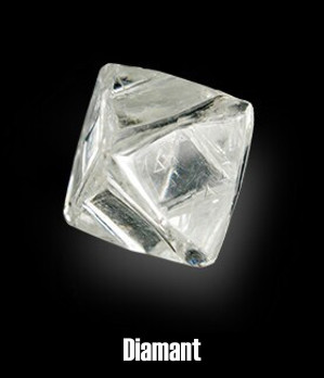 Diamant brut octaédrique.