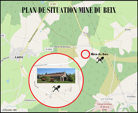 Carte de situation de la mine du Beix.