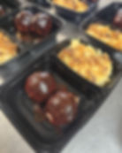 ham balls and cheesy tots
