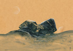 Numen III. Acrylique et crayons sur papier. 21 x 29,7cm. 72 dpi web. 2024. Pascal Ferry