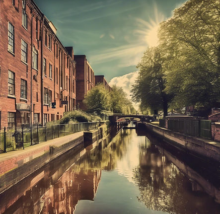 sunny canal in Wolverhampton