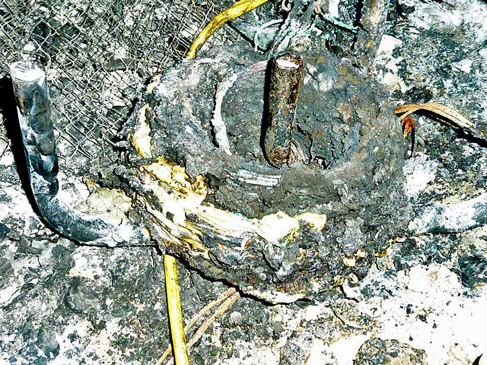 The cable drum ignited and was destroyed